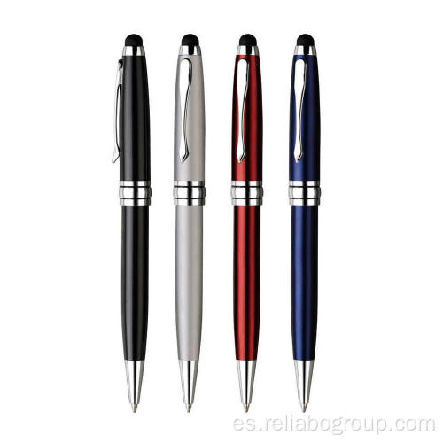 Bolígrafos de pantalla táctil de metal fino Stylus multicolor